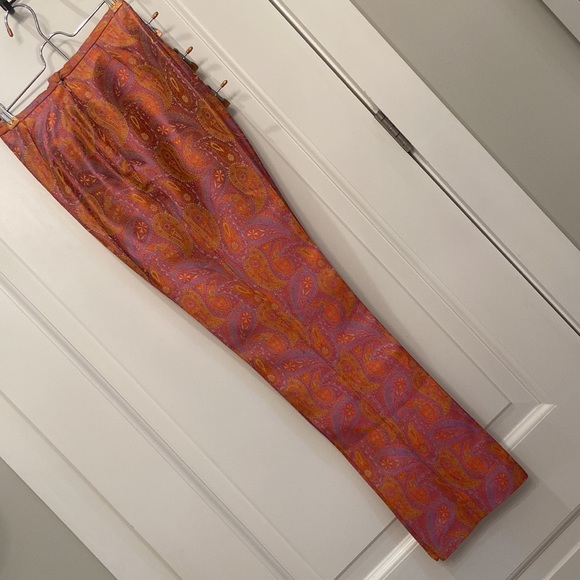 Vintage ( 1990s) Kay Unger elegant paisley pink/orange pants-#pleated - Picture 6 of 6